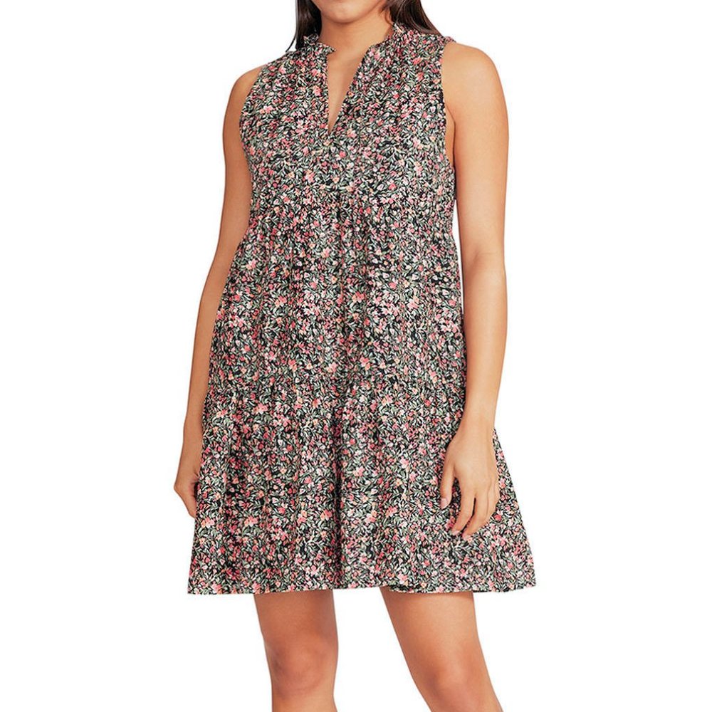 BB Dakota by Steve Madden Floral Mini Dress - Black and Pink